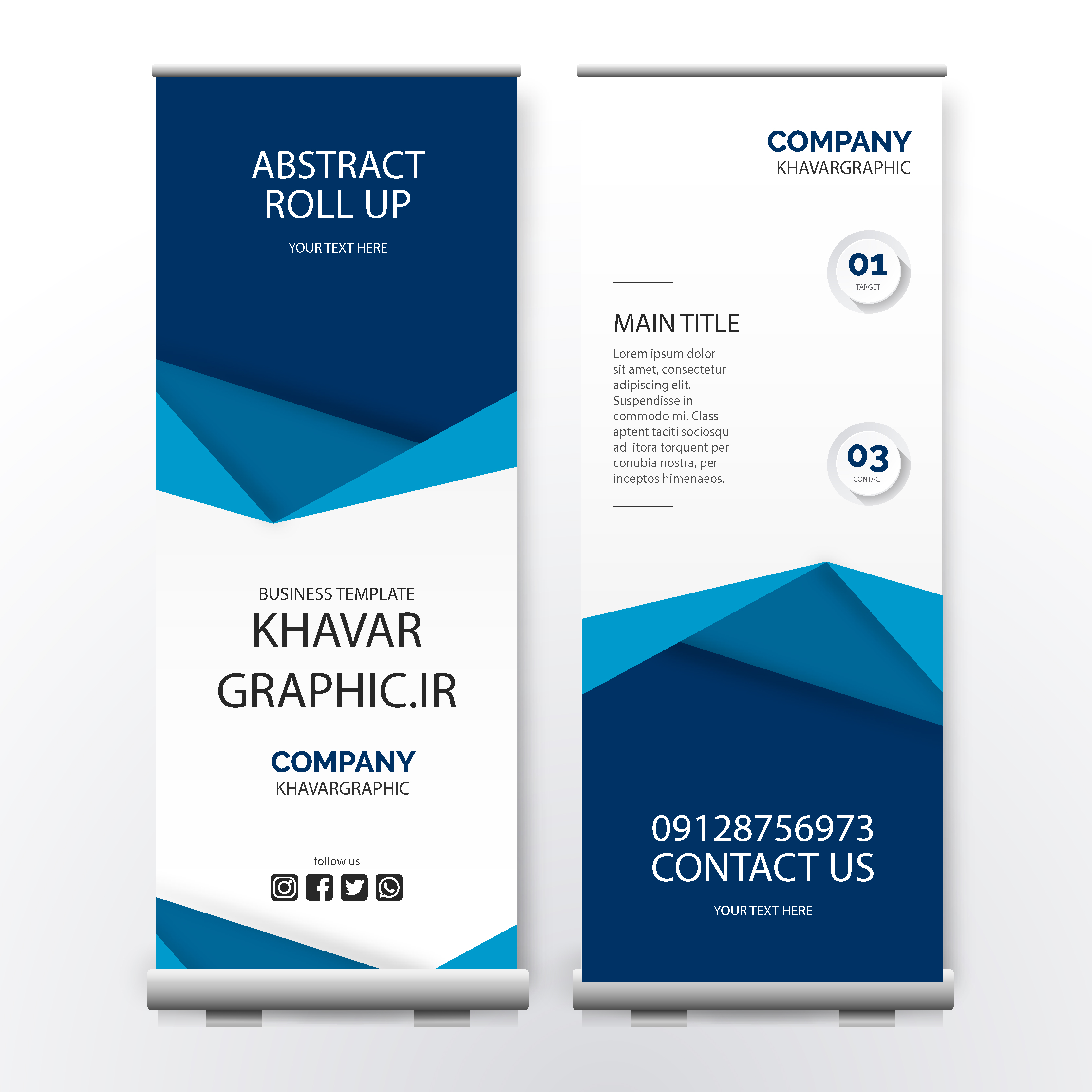 استند رول اپ ایستاده